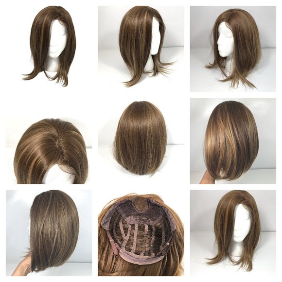 Women's Wig Strawberry Blonde Auburn Highlights Shoulder Length Bob - Picture 1 of 10